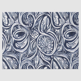 Bold Navy Roest Abstract Classy Botanical Pattern Tissuepapier