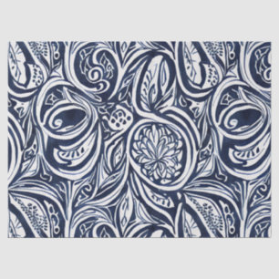 Bold Navy Roest Abstract Classy Botanical Pattern Tissuepapier