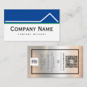 Bold Navy Roof Reparaties & Onderhoud Service Logo Visitekaartje (Voorkant / Achterkant)