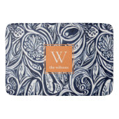 Bold Navy Rust Abstract Classy Botanical Monogram Badmat (Voorkant)