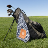 Bold Navy Rust Abstract Classy Botanical Monogram Golfhanddoek (Groen)