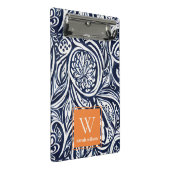 Bold Navy Rust Abstract Classy Botanical Monogram Mini Klembord (Schuin)