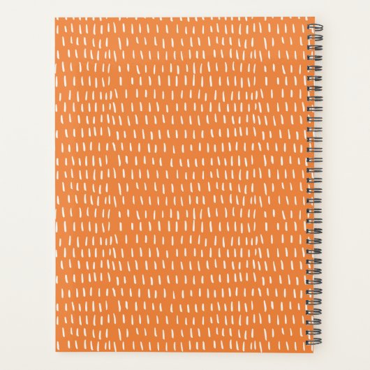 Bold Navy Rust Abstract Classy Botanical Monogram Planner (Achterkant)