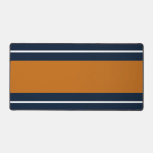 Bold Navy Wide Donker Sinaasappel Wit Racing Strip Bureaumat