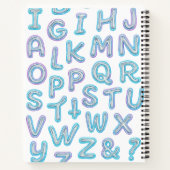 Bold Neon Alphabet Doodle Spiral Notitieboek (Achterkant)