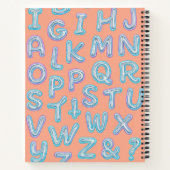 Bold Neon Alphabet Doodle Spiral Notitieboek (Achterkant)
