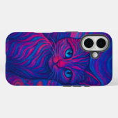 Bold Neon Cat Illustration Phone Case iPhone 16 (Achterkant (horizontaal))