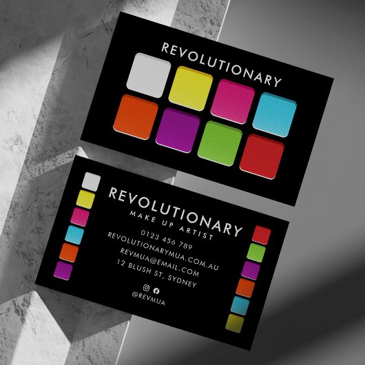 Bold Neon Eyeshadow Pallete Make-up Artist Visitekaartje
