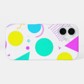 Bold Neon Memphis Geometric 80s Design iPhone 16 Hoesje (Achterkant horizontaal)