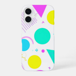 Bold Neon Memphis Geometric 80s Design iPhone 16 Hoesje