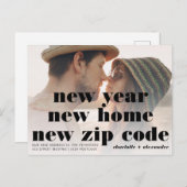 Bold new year foto's bewegend bericht aankondigingskaart (Voorkant / Achterkant)