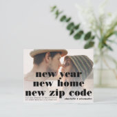 Bold new year foto's bewegend bericht aankondigingskaart (Staand voorkant)