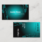 Bold Night Club Visitekaartje Modern Aqua Black (Voorkant / Achterkant)