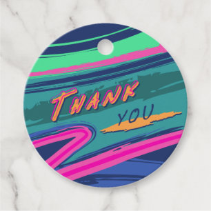 Bold Nineties Bedankt Favor Tags Bedankjes Labels