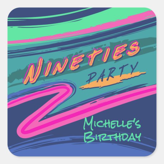 Bold Nineties Party Sticker (Voorkant)