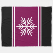 Bold Nordic Snowflake Bourgogne Black White Stripe Fleece Deken (Voorkant (Horizontaal))