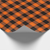 Bold Orange and Black Buffalo Plaid Cadeaupapier (Hoek)