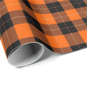 Bold Orange and Black Buffalo Plaid Cadeaupapier (Rol Hoek)