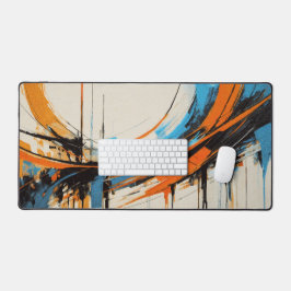 Bold Orange Blue Sweeping Lines Mid Century Bureaumat