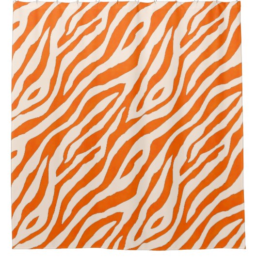 Bold Orange Tiger Stripe Pattern Douchegordijn (Voorkant)