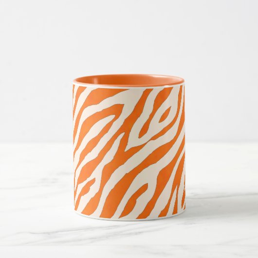 Bold Orange Tiger Stripe Pattern Mok (Midden)