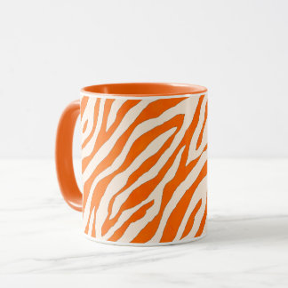 Bold Orange Tiger Stripe Pattern Mok