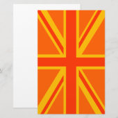 Bold Oranje Union Jack British Flag Swag Briefpapier (Voorkant / Achterkant)