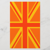 Bold Oranje Union Jack British Flag Swag Briefpapier (Voorkant)