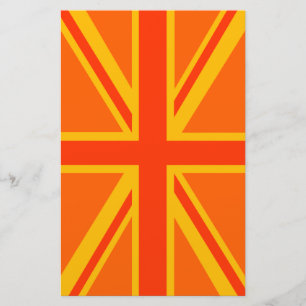 Bold Oranje Union Jack British Flag Swag Briefpapier