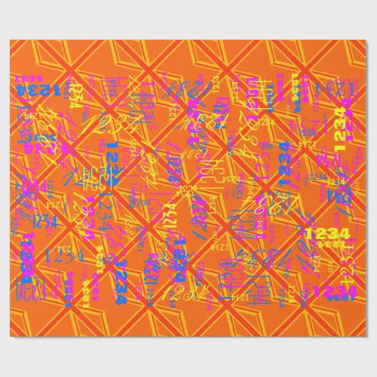 Bold Oranje Union Jack British Flag Swag Cadeaupapier (Vlak)