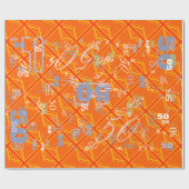 Bold Oranje Union Jack British Flag Swag Cadeaupapier (Vlak)