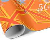 Bold Oranje Union Jack British Flag Swag Cadeaupapier (Rol Hoek)