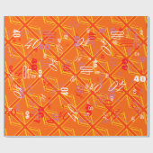 Bold Oranje Union Jack British Flag Swag Cadeaupapier (Vlak)