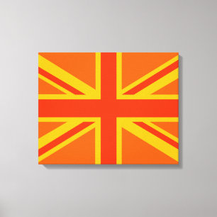 Bold Oranje Union Jack British Flag Swag Canvas Afdruk