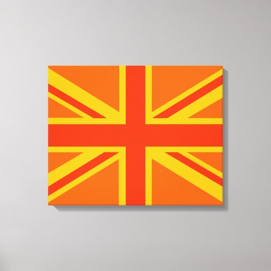 Bold Oranje Union Jack British Flag Swag Canvas Afdruk (Voorkant)