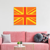 Bold Oranje Union Jack British Flag Swag Canvas Afdruk (Insitu (Woonkamer))