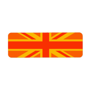Bold Oranje Union Jack British Flag Swag Etiket