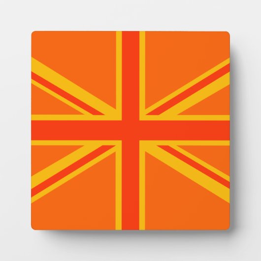 Bold Oranje Union Jack British Flag Swag Fotoplaat (Voorkant)