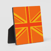 Bold Oranje Union Jack British Flag Swag Fotoplaat (Voorkant)