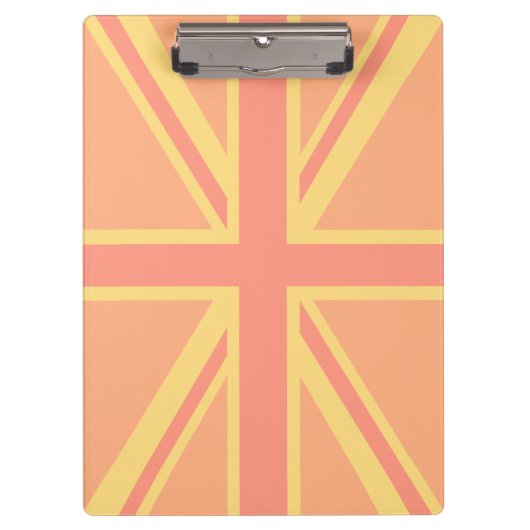 Bold Oranje Union Jack British Flag Swag Klembord (Voorkant)