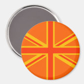 Bold Oranje Union Jack British Flag Swag Magneet (Voorkant / Achterkant)