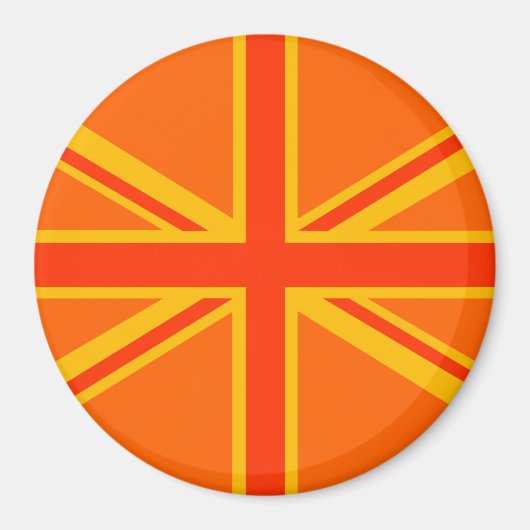 Bold Oranje Union Jack British Flag Swag Magneet (Voorkant)