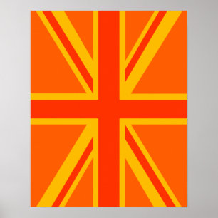 Bold Oranje Union Jack British Flag Swag Poster
