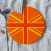 Bold Oranje Union Jack British Flag Swag Ronde Button 6,0 Cm (In situ)