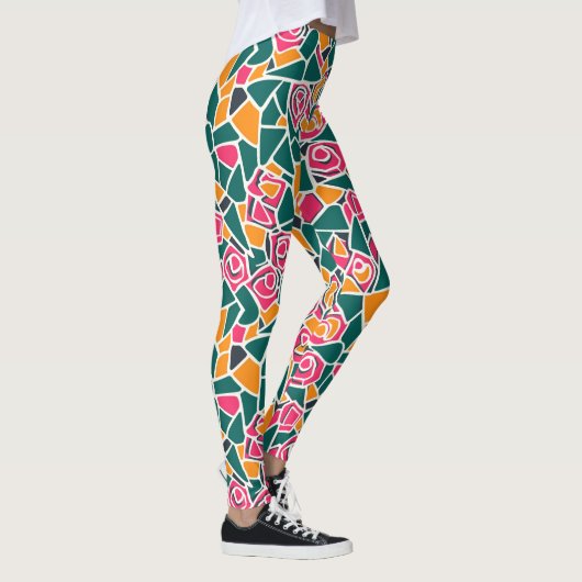 Bold Outline Rose Love Leggings (Rechts)