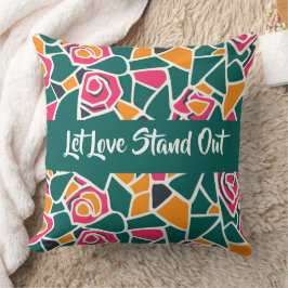 Bold Outline Rose Love - Let love stand out Kussen