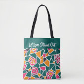 Bold Outline Rose Love - Let love stand out Tote Bag (Voorkant)