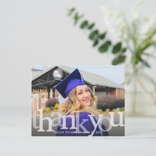Bold Overlay Afstuderen Bedankt Briefkaart (Staand voorkant)