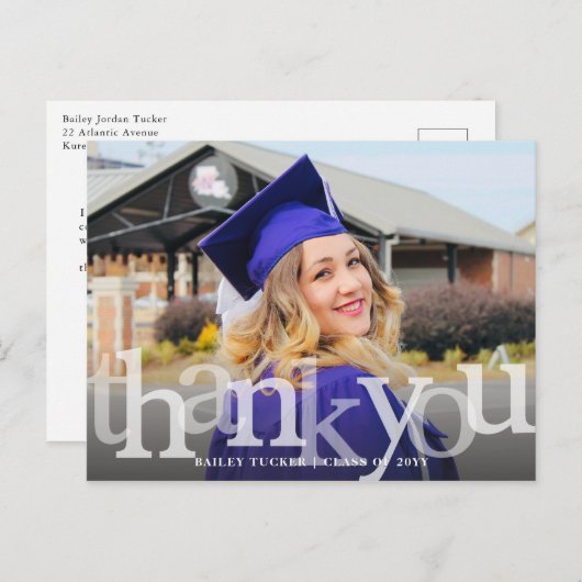 Bold Overlay Afstuderen Bedankt Briefkaart (Voorkant / Achterkant)