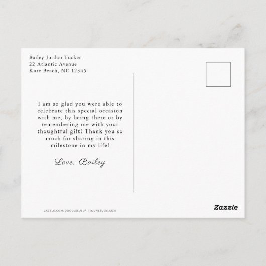 Bold Overlay Afstuderen Bedankt Briefkaart (Achterkant)